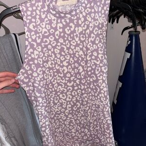Vine & Love Lavender Leopard Muscle Tee
